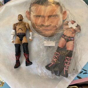 WWE MATTEL CM PUNK WRESTLING FIGURE 2011 Wwe shop exclusive 2 pc red